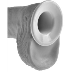 Strap-On mit hohlem Dildo 30.5 cm und Trägern in Hautfarbe