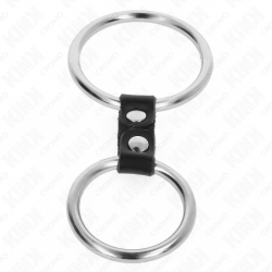 Dvigubas varpos žiedas Metalinis 3.7 Cm Iki 5 Cm Sujungti Poliuretano Odos Dirželiu Modelis 2