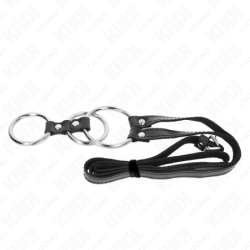 Anel Peniano Metal Triplo 3.8 Cm A 5 Cm Com Cinto Poliuretano 112 Cm