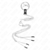 Pennisring Triple Metaal Verchroomd 3.8 Cm Tot 5 Cm Ketting Metaal 26 Cm En Tepelklemmen Model 2