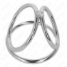 Pennisring Triple Metaal Verchroomd 3.8 Cm Tot 5 Cm Model 2