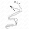 Anillo Pene Triple Metal Cromado 3 Cm A 4.5 Cm Con Cadena Metal 26 Cm Y Pinzas Para Pezones