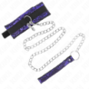 Kanten fluwelen halsband met nylon rand, korte riem 105 cm, 44 x 5,5 cm