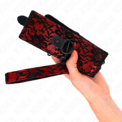 Obroża Ze Smyczą 105 Cm Z Koronki Z Paskiem Ze Skóry Naturalnej 44 X 5.5 Cm