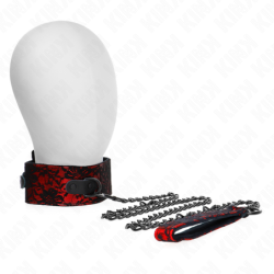 Halsband Met Riem 105 Cm Van Kant Met Echt Lederen Riem 44 X 5.5 Cm