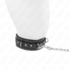 Collare Con Guinzaglio 105 Cm In Pelle Pvc Borchie Di Strass 41.5 X 4 Cm