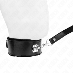 Coleira Com Trela 116 Cm Com Tachas Prateadas Modelo 4 Preto Ajustável 40-48 Cm X 6 Cm