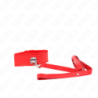 Coleira Com Trela 116 Cm Com Tachas Prateadas Modelo 4 Vermelho Ajustável 40-48 Cm X 6 Cm