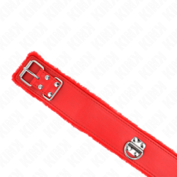 Coleira Com Trela 116 Cm Com Tachas Prateadas Modelo 4 Vermelho Ajustável 40-48 Cm X 6 Cm