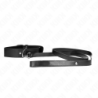 Collare Con Guinzaglio 116 Cm Sottile Nero Regolabile 32-50 Cm X 8 Cm
