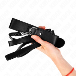 Obojok s vodítkom 116 cm Tenký Čierny Nastaviteľný 32-50 cm X 8 cm