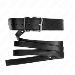 Колие с Каишка 116 см Тънък Черен Регулируем 32-50 см X 8 см