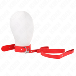Halsband Met Riem 116 Cm Fijn Rood Verstelbaar 32-50 Cm X 8 Cm