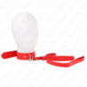 Collare Con Guinzaglio 116 Cm Sottile Rosso Regolabile 32-50 Cm X 8 Cm
