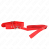 Collare Con Guinzaglio 116 Cm Sottile Rosso Regolabile 32-50 Cm X 8 Cm