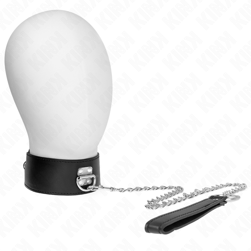 Halsband mit Leine 65 cm Breit Schwarz Verstellbar 33.5-41 cm X 5 cm