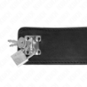 Collier Avec Laisse 65 Cm Large Noir Réglable 33.5-41 Cm X 5 Cm