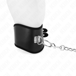 Kakla siksna ar pavadu 65 cm plats melns regulējams 40-55 cm x 10 cm