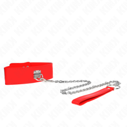 Collar Con Correa 65 Cm Ancho Rojo Ajustable 33.5-41 Cm X 5 Cm