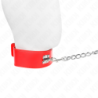 Coleira Com Trela 65 Cm Largura Vermelho Ajustável 33.5-41 Cm X 5 Cm