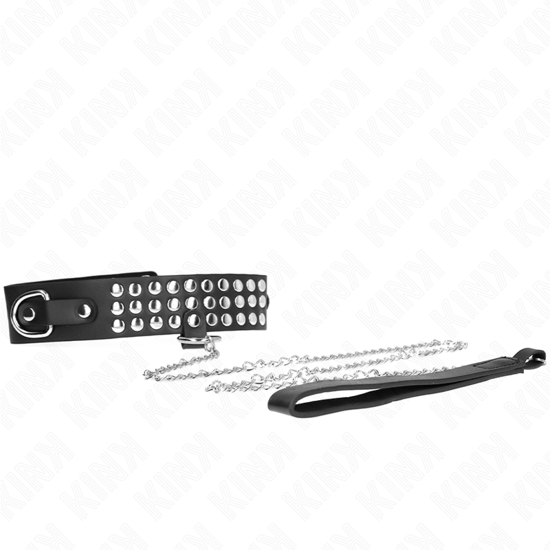 Collare Con Guinzaglio 65 Cm Con Lustrini Regolabile 37-42 Cm X 5.3 Cm
