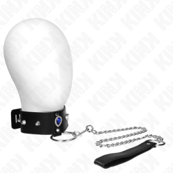 Collar Con Correa 65 Cm Con Diamantes Azules Ajustable 36-43 Cm X 5 Cm