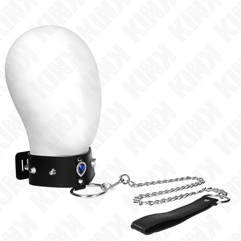 Collar With 65 Cm Leash Featuring Blue Diamonds Adjustable 36-43 Cm X 5 Cm Collar With 65 Cm Leash Featuring Blue Diamonds Adjustable 36-43 Cm X 5 Cm