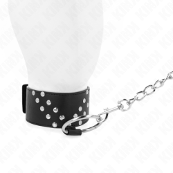 Collare Con Guinzaglio 65 Cm Con Rivetto A V Regolabile 36-43 Cm X 5 Cm