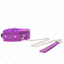 Collar Con Correa 65 Cm Con Restricciones Morado Ajustable 36-42 Cm X 5.5 Cm