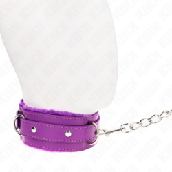 Coleira Com Trela 65 Cm Com Restrições Roxo Ajustável 36-42 Cm X 5.5 Cm