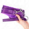 Coleira Com Trela 65 Cm Com Restrições Roxo Ajustável 36-42 Cm X 5.5 Cm
