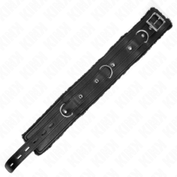 Coleira Com Trela 65 Cm Com Restrições Preto Ajustável 36-42 Cm X 5.5 Cm