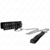 Collier Avec Laisse 65 Cm Avec Clous Argentés Modèle 1 Ajustable 36-43 Cm X 5 Cm
