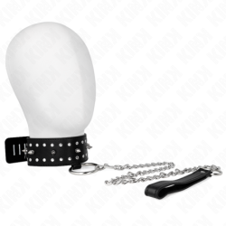 Collier Avec Laisse 65 Cm Avec Clous Argentés Modèle 1 Ajustable 36-43 Cm X 5 Cm