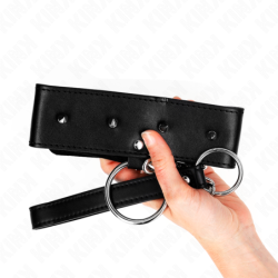 Halsband mit Leine 65 Cm mit silbernen Nieten Modell 2 Verstellbar 36-43 Cm X 5 Cm