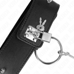 Collare Con Guinzaglio 65 Cm Con Borchie Argentate Modello 2 Regolabile 36-43 Cm X 5 Cm