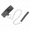 Collar With 65 Cm Leash With Silver Studs Adjustable Model 3 36-43 Cm X 5 Cm