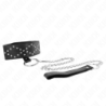 Collar With 65 Cm Leash With Silver Studs Adjustable Model 3 36-43 Cm X 5 Cm