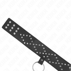 Kakla siksna ar pavadu 65 cm ar sudraba kniedēm, modelis 3, regulējams 36–43 cm x 5 cm