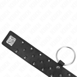 Collar With 65 Cm Leash With Silver Studs Model 5 Adjustable 36-43 Cm X 5 Cm