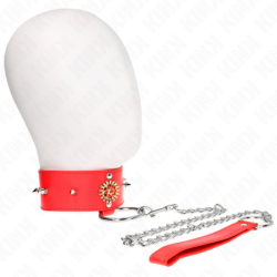 Coleira Com Trela 65 Cm Pescoço De Diamantes Vermelho Ajustável 35-51 Cm X 7 Cm