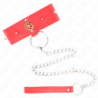 Coleira Com Trela 65 Cm Pescoço De Diamantes Vermelho Ajustável 35-51 Cm X 7 Cm