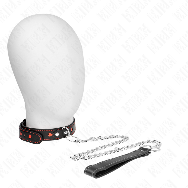 Halsband mit Leine 65 cm Herzdetails 52,5 x 2,5 cm