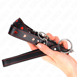 Obojek s vodítkem 65 cm Detaily srdce 52,5 x 2,5 cm