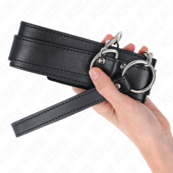 Halsband Med Koppel 65 Cm Silverfärgade Spännen Justerbar 33-46 Cm X 5.5 Cm