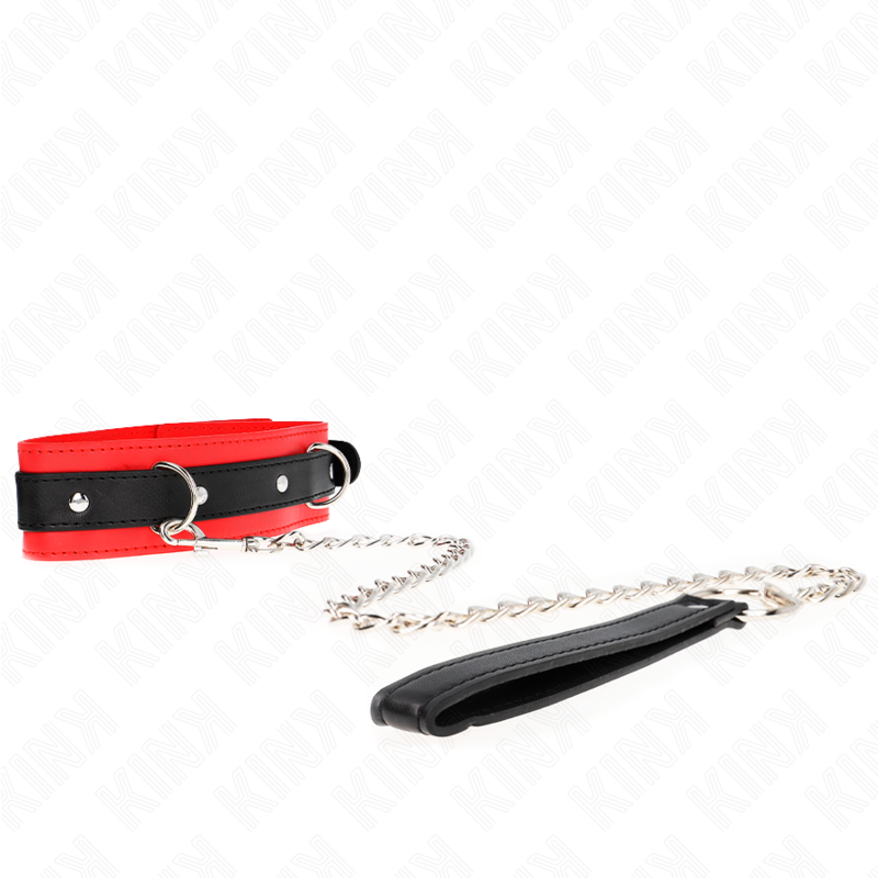 Collar With Leash 65 Cm Basic Model Model 3 Red 53 X 5 Cm