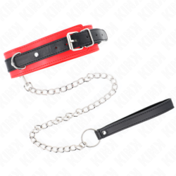 Collar With Leash 65 Cm Basic Model Model 3 Red 53 X 5 Cm