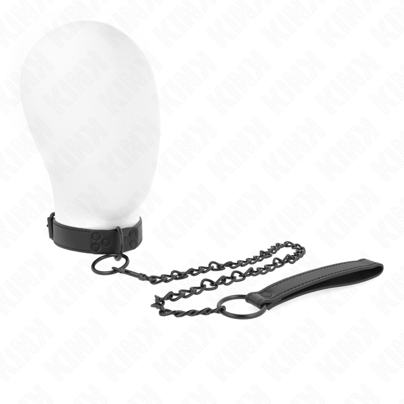 Collier Avec Laisse 65 Cm Foncé Réglable 37-54 Cm X 3 Cm