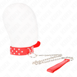 Rihmaga kaelarihm 65 cm punane reguleeritav neetidega rõngas 36–50 cm x 3,8 cm