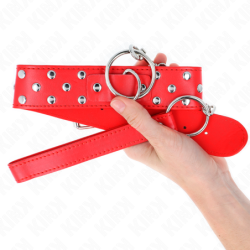 Rihmaga kaelarihm 65 cm punane reguleeritav neetidega rõngas 36–50 cm x 3,8 cm